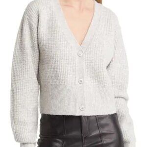 Topshop Waffle Knit Crop Cardigan